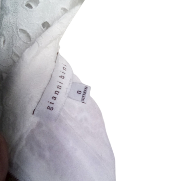 Gianni Bini Elegant Women’s White Long Maxi Eyelet Zip Back Cutout Dress Sz 0 - Picture 5 of 8